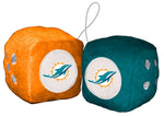 Miami Dolphins Fuzzy Dice