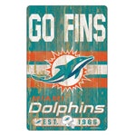 Miami Dolphins Sign 11x17 Wood Slogan Design