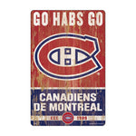 Montreal Canadiens Sign 11x17 Wood Slogan Design