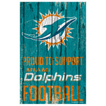 Miami Dolphins Sign 11x17 Wood Proud to Support Design