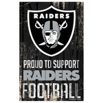 Oakland Raiders Sign 11x17 Wood Proud to Support Design