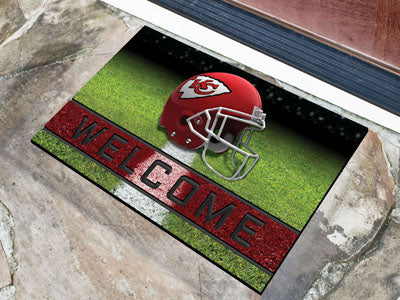 Kansas City Chiefs Door Mat 18x30 Welcome Crumb Rubber