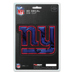 New York Giants Decal 5x8 Die Cut 3D Logo Design