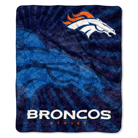 Denver Broncos Blanket 50x60 Sherpa Strobe Design