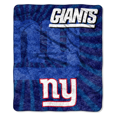 New York Giants Blanket 50x60 Sherpa Strobe Design